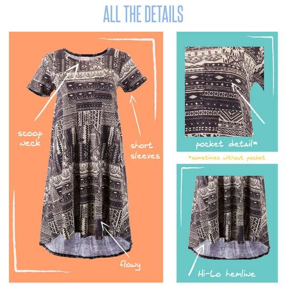 LuLaRoe Carly Dress XS Geometric Crown Pink Orange Teal High Low A-Line Swing - Picture 8 of 9